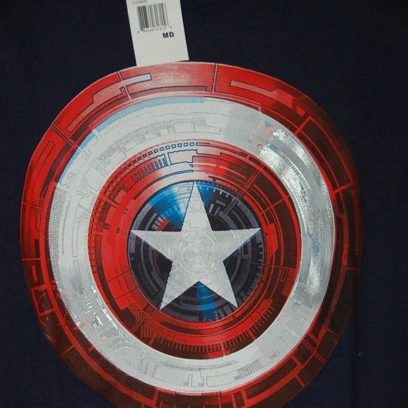 Marvel CAPTAIN AMERICA The Winter Soldier Mad Engine Shirt Blue Size M - Picture 3 of 6
